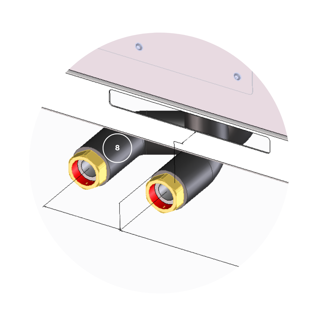 8. Flow/return connection 